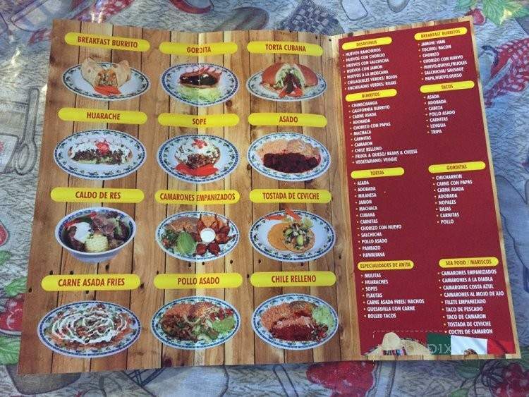 Anita's Taco Shop - Escondido, CA menu_pic