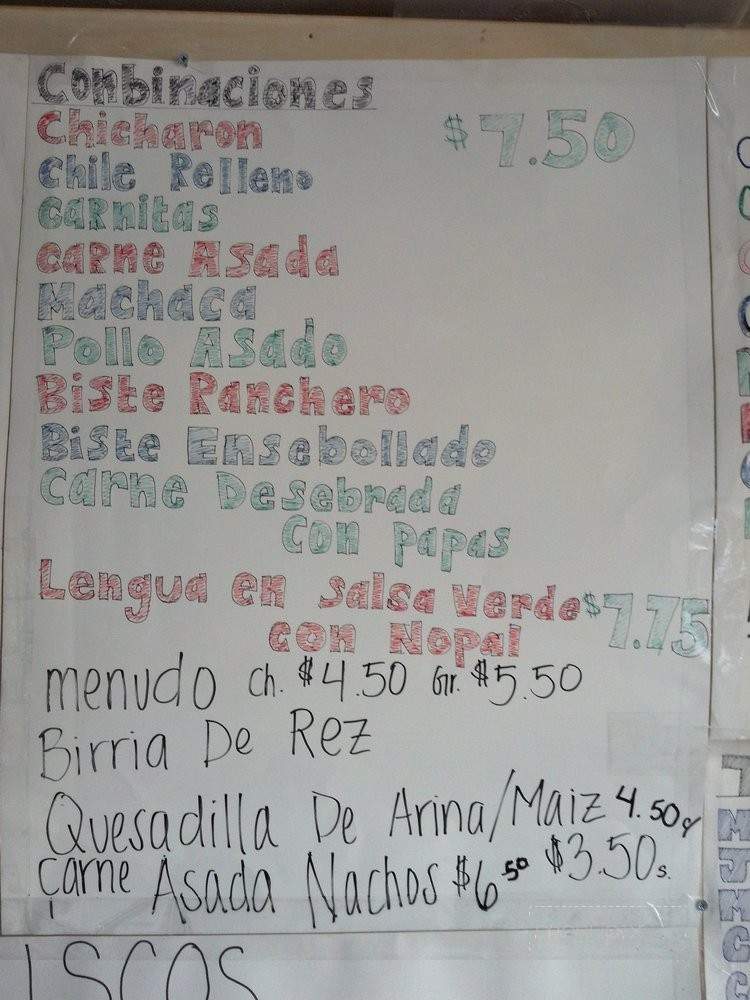 Anita's Taco Shop - Escondido, CA menu_pic