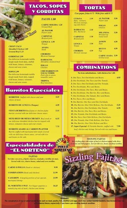 Pollo Norteno - Chamblee, GA menu_pic