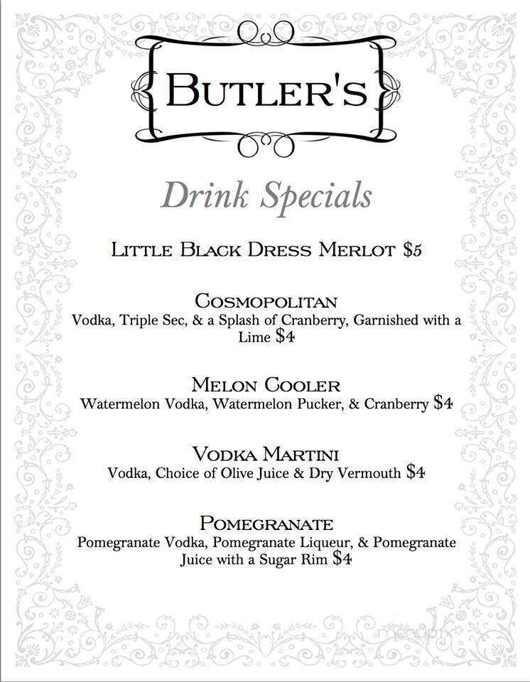 Butlers - Amarillo, TX menu_pic