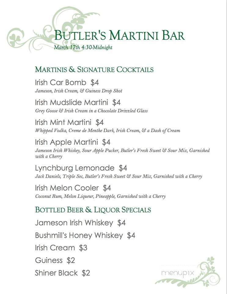 Butlers - Amarillo, TX menu_pic
