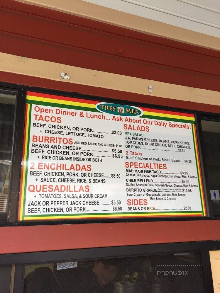 Los Tres Mex - Waimea, HI menu_pic