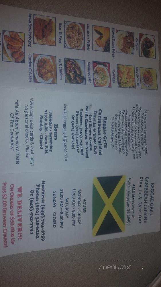 Reggae Grill - Charleston, SC menu_pic
