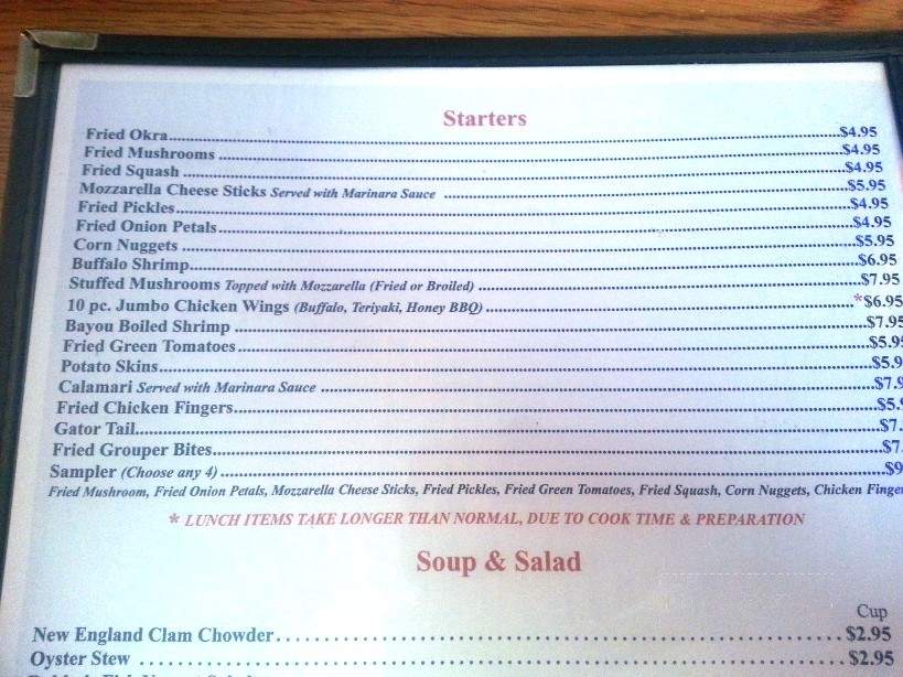 A & D Buffalo's - Jacksonville, FL menu_pic