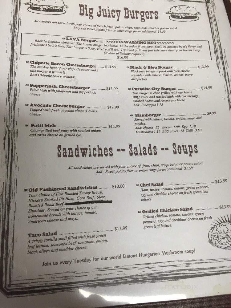 PJ's Diner - Soldotna, AK menu_pic