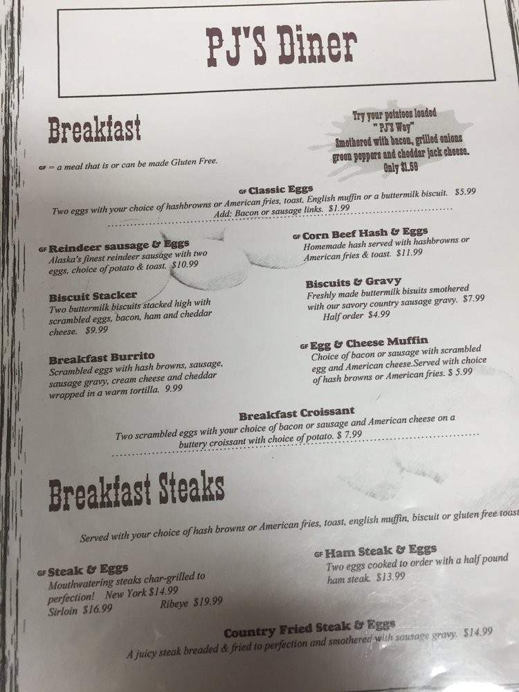 PJ's Diner - Soldotna, AK menu_pic