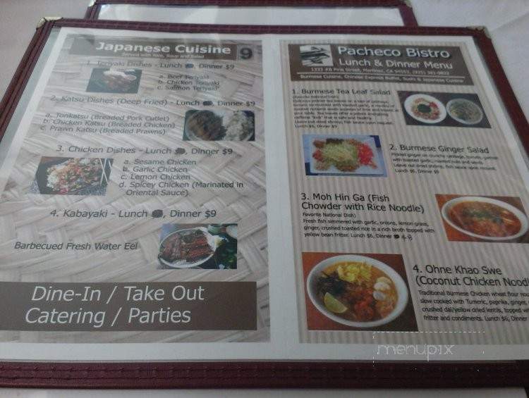 Pacheco Bistro - Martinez, CA menu_pic