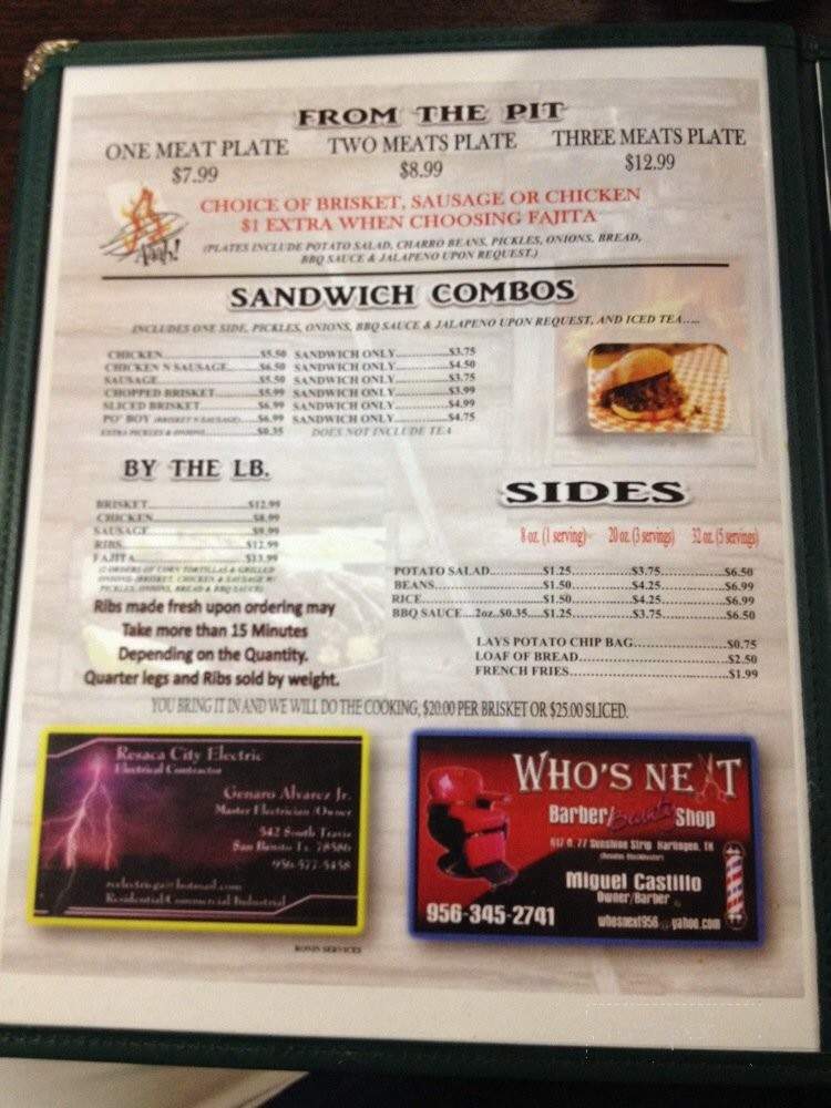 Tejano Grill - Harlingen, TX menu_pic
