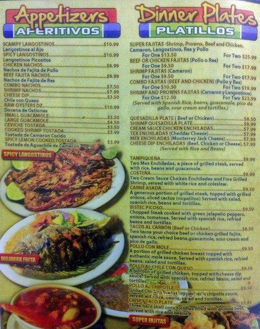 El Langostino Azul - Garland, TX menu_pic
