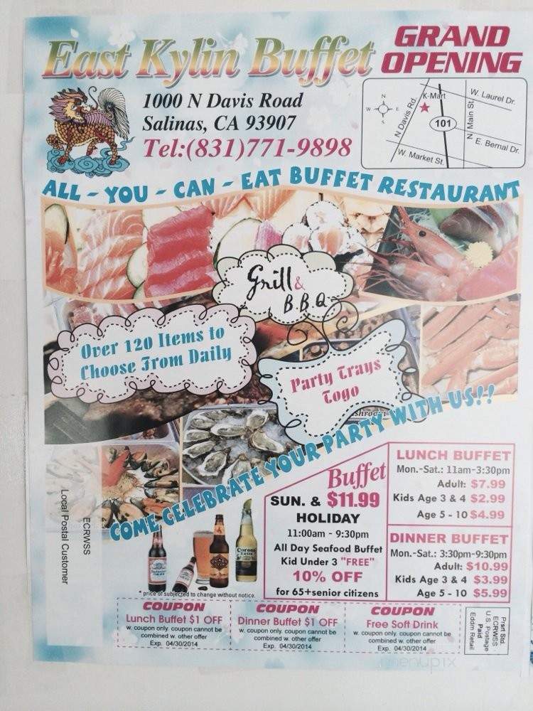 /250273128/East-Kylin-Buffet-Menu-Salinas-CA - Salinas, CA