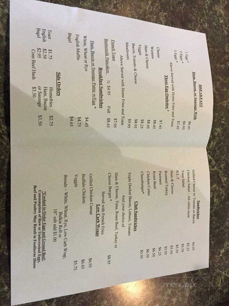 Mary Ann's Breakfast and Lunch - West Roxbury, MA menu_pic