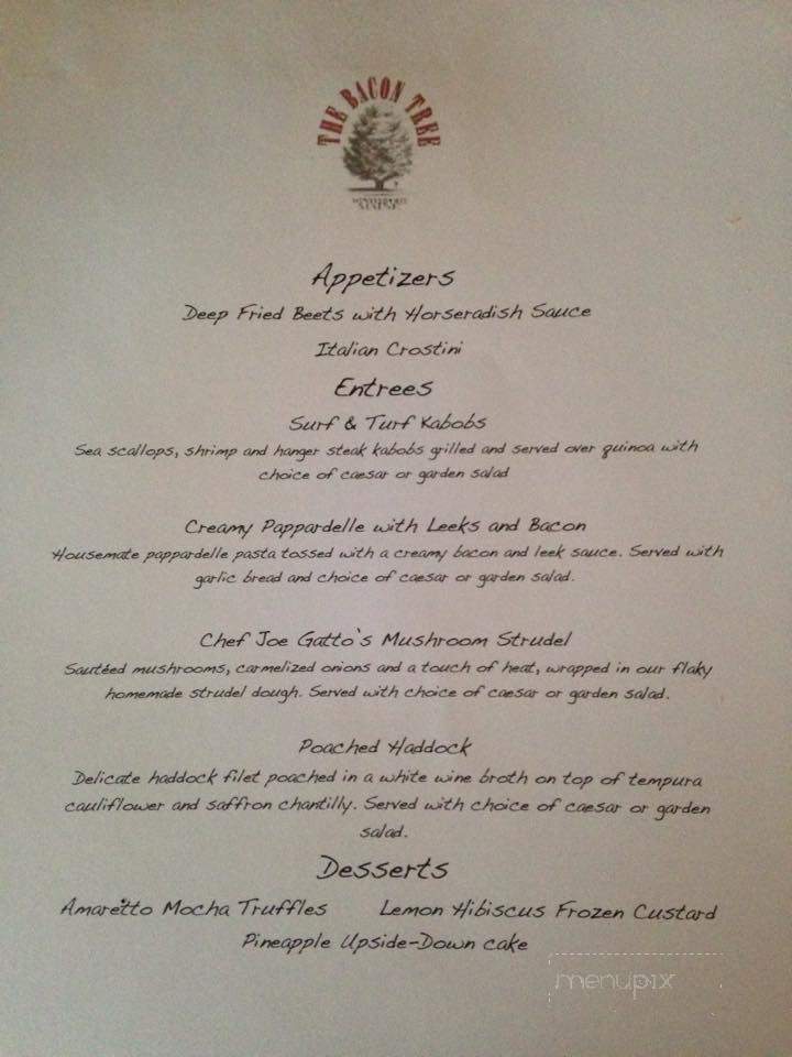 The Bacon Tree - Winterport, ME menu_pic