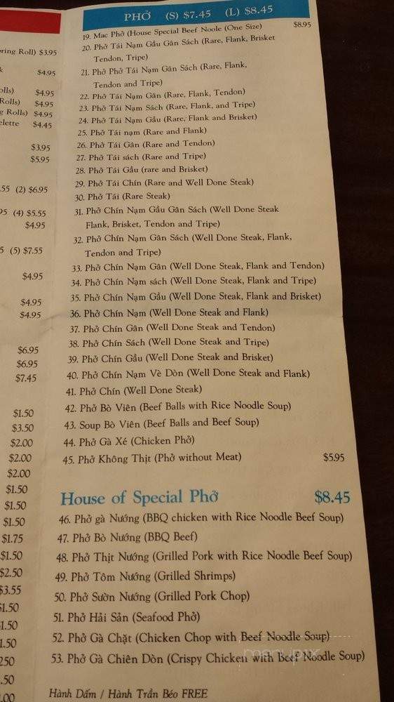 Mac Pho - Stockton, CA menu_pic