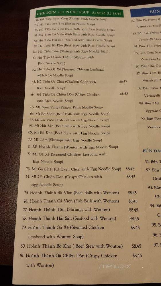 Mac Pho - Stockton, CA menu_pic