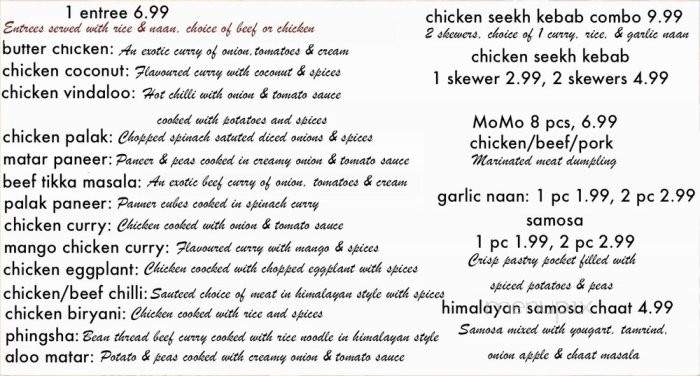 Indian Express - Lynnwood, WA menu_pic