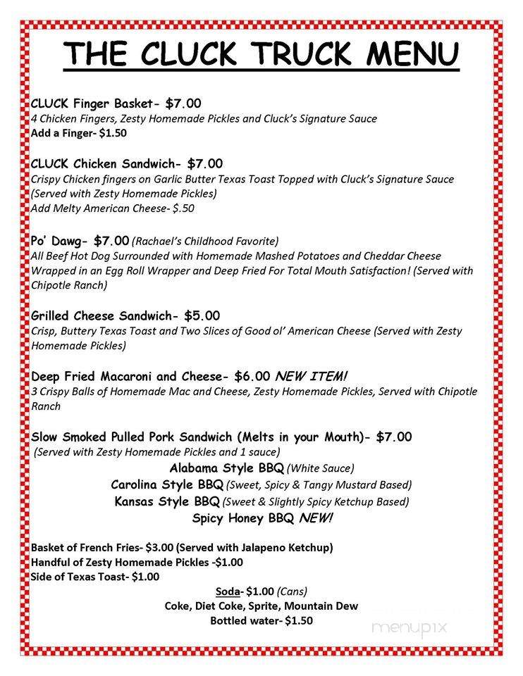 The Cluck Truck - Denver, CO menu_pic