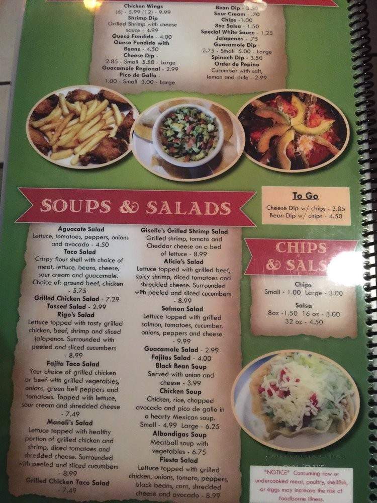 Monte De Rey - Winston Salem, NC menu_pic