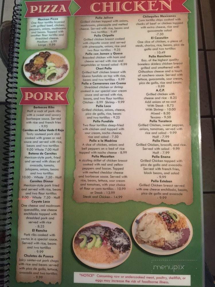 Monte De Rey - Winston Salem, NC menu_pic