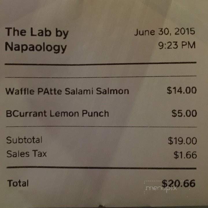 The Lab By Napaology - San Francisco, CA menu_pic