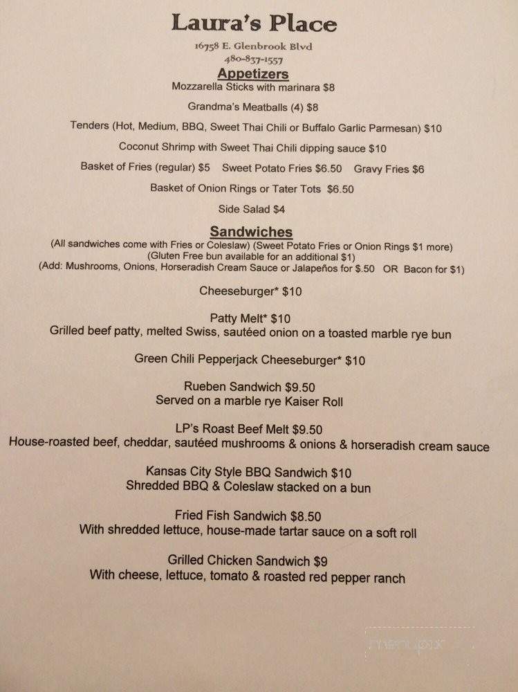 Laura's Place - Fountain Hills, AZ menu_pic