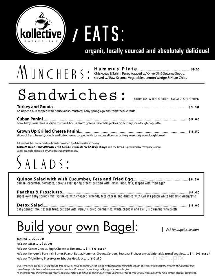 Kollective Coffee + Tea - Hot Springs, AR menu_pic