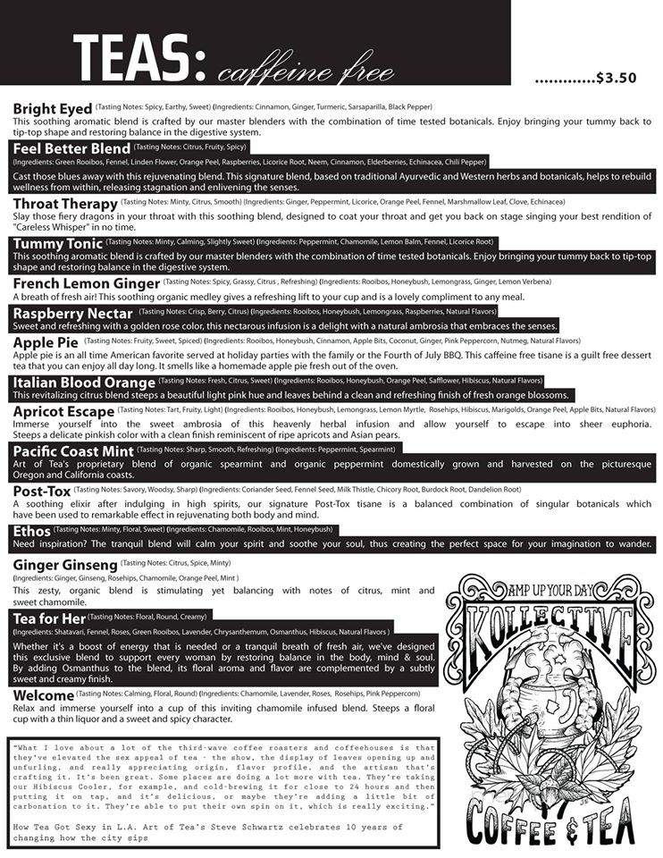 Kollective Coffee + Tea - Hot Springs, AR menu_pic
