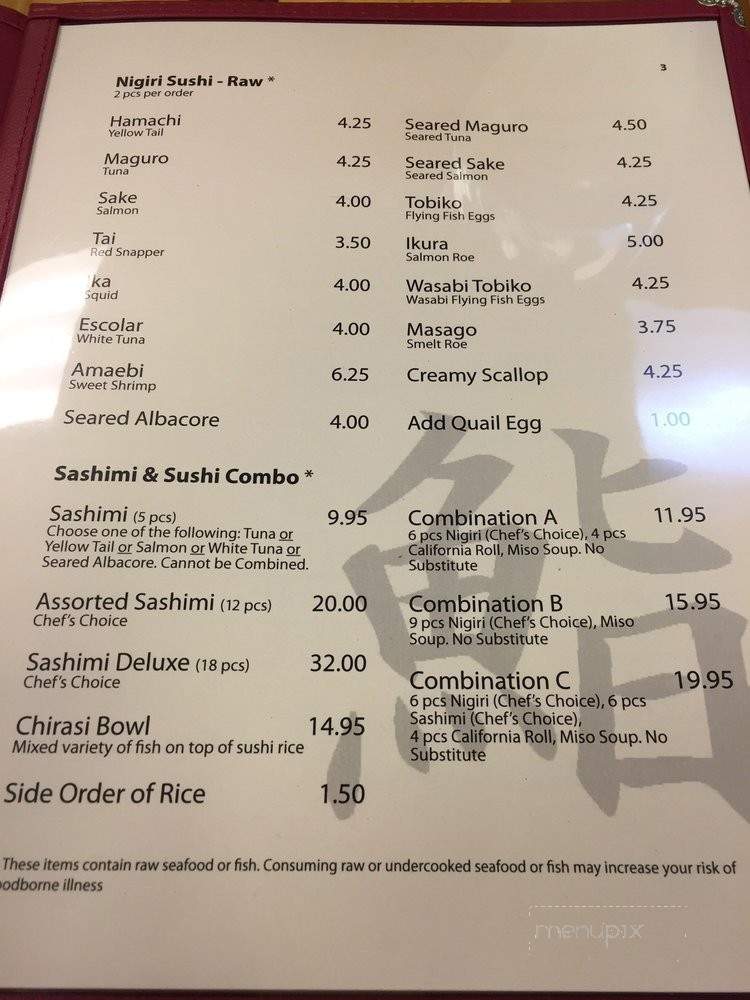 Kajitsu Sushi - Beaverton, OR menu_pic