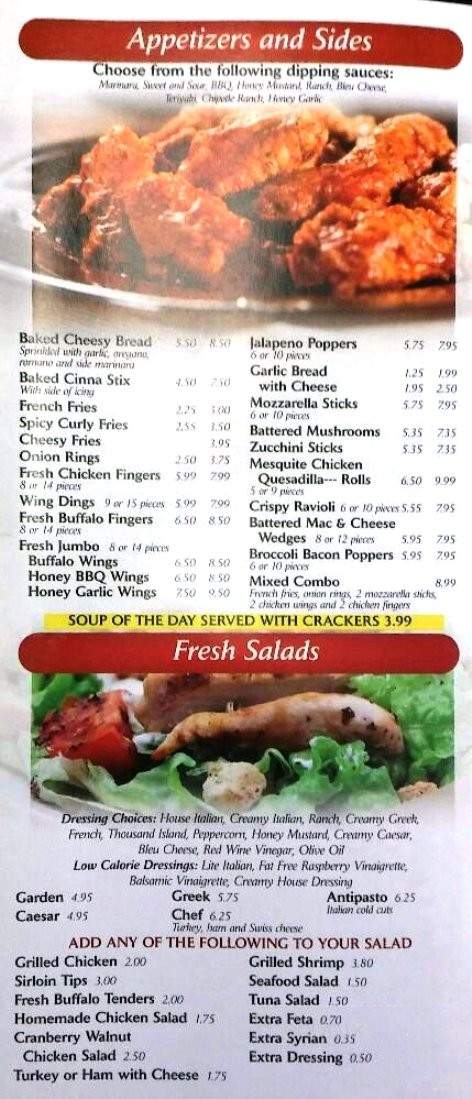 Corner Pizza and Grill - Northbridge, MA menu_pic
