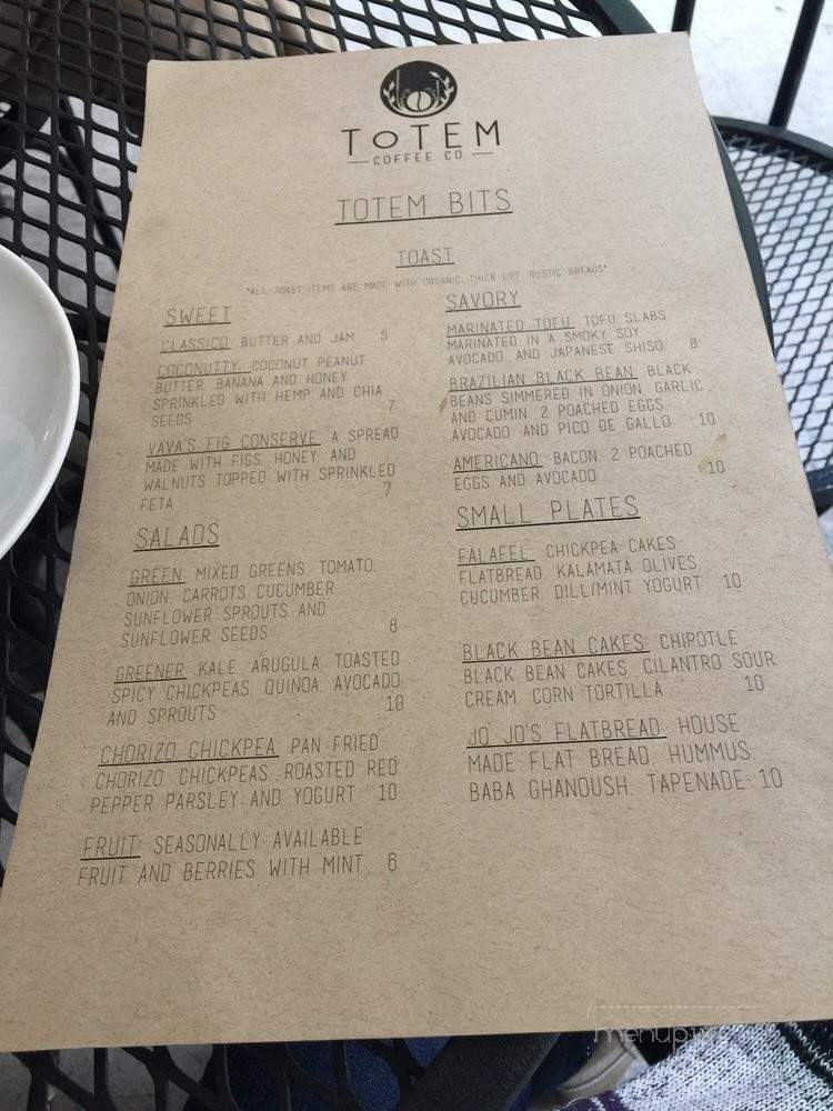 Totem Coffee - Placerville, CA menu_pic
