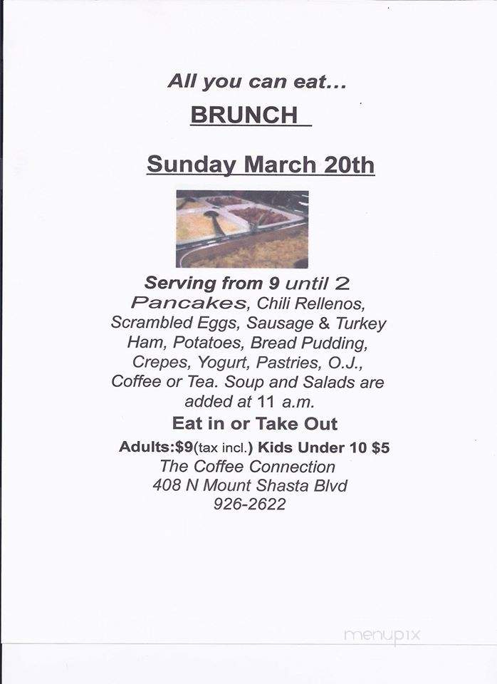 Coffee Connection - Mount Shasta, CA menu_pic