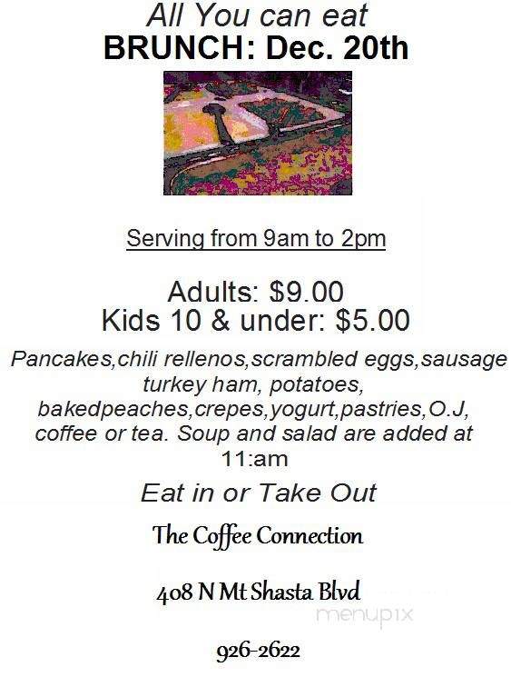 Coffee Connection - Mount Shasta, CA menu_pic