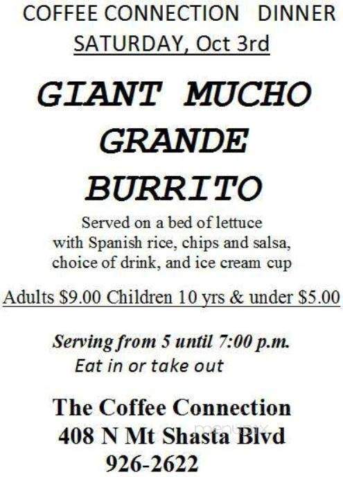 Coffee Connection - Mount Shasta, CA menu_pic