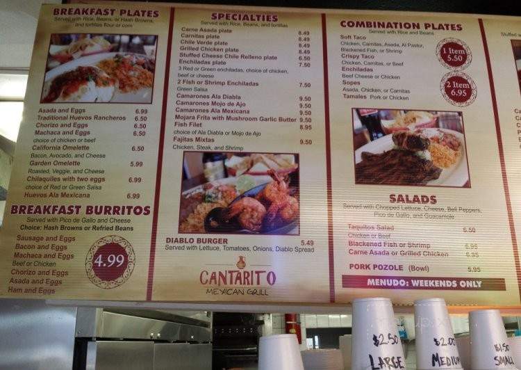 Cantarito Mexican Grill - Long Beach, CA menu_pic