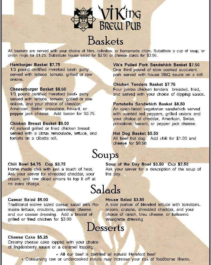 Viking Brewpub - Stoughton, WI menu_pic