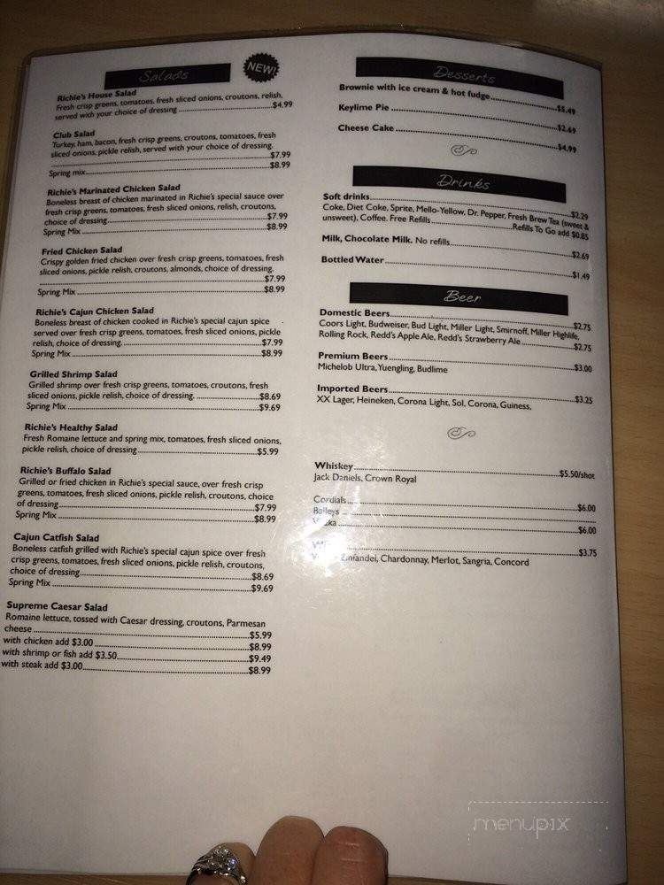 Richie's Hot Wings - White House, TN menu_pic