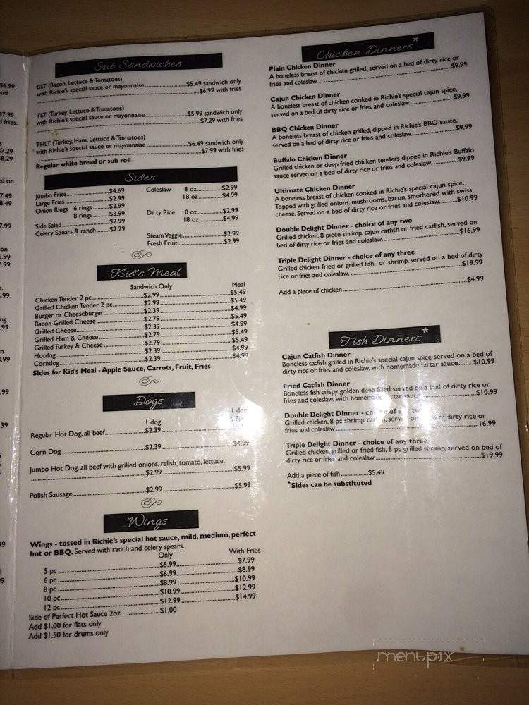 Richie's Hot Wings - White House, TN menu_pic