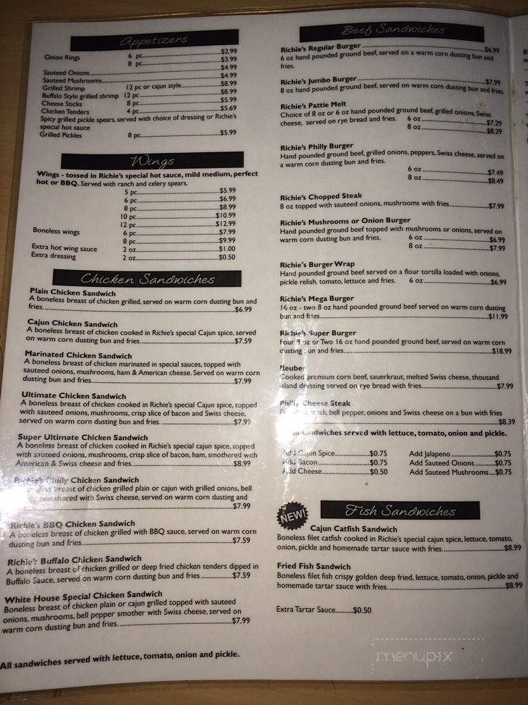 Richie's Hot Wings - White House, TN menu_pic