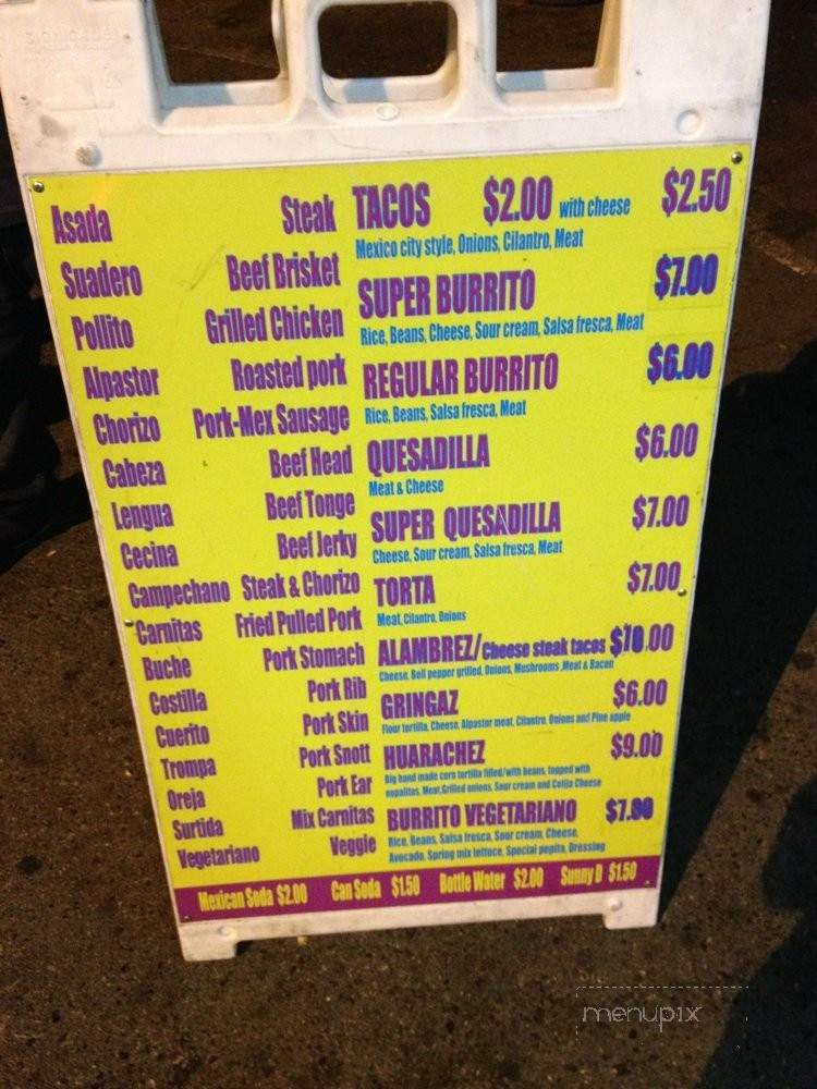 Super Tacos El Conrro - Mountain View, CA menu_pic