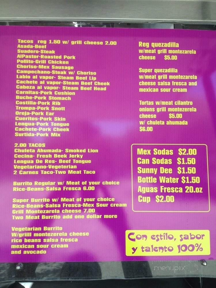 Super Tacos El Conrro - Mountain View, CA menu_pic