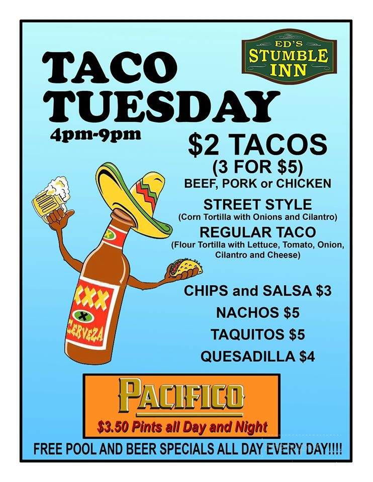 Ed's Stumble Inn - Fountain Valley, CA menu_pic