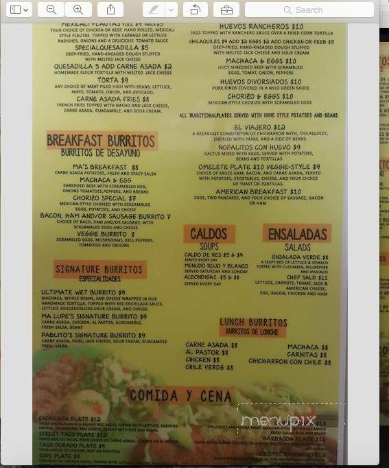 Ma Lupe's - Imperial, CA menu_pic