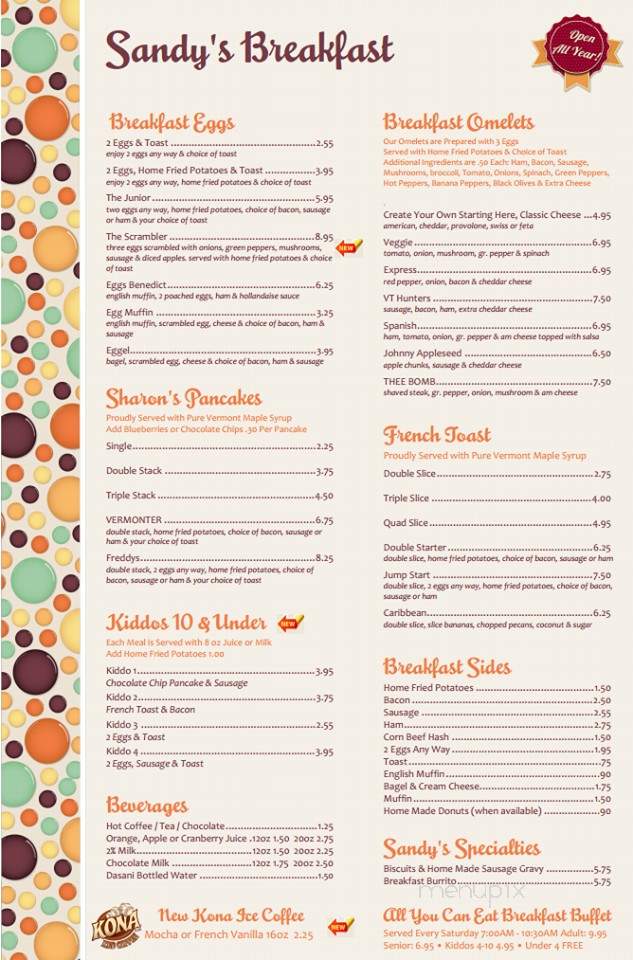 Sandy's Drive-in - Sharon, VT menu_pic