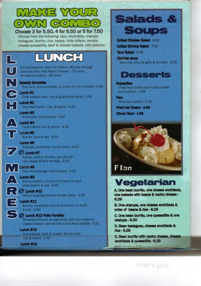 7 Mares - Lexington, SC menu_pic