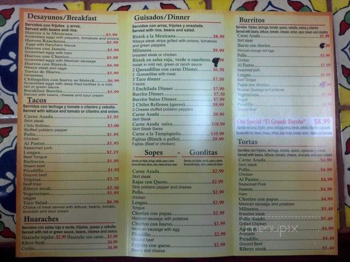 El Grande Burrito - Joliet, IL menu_pic