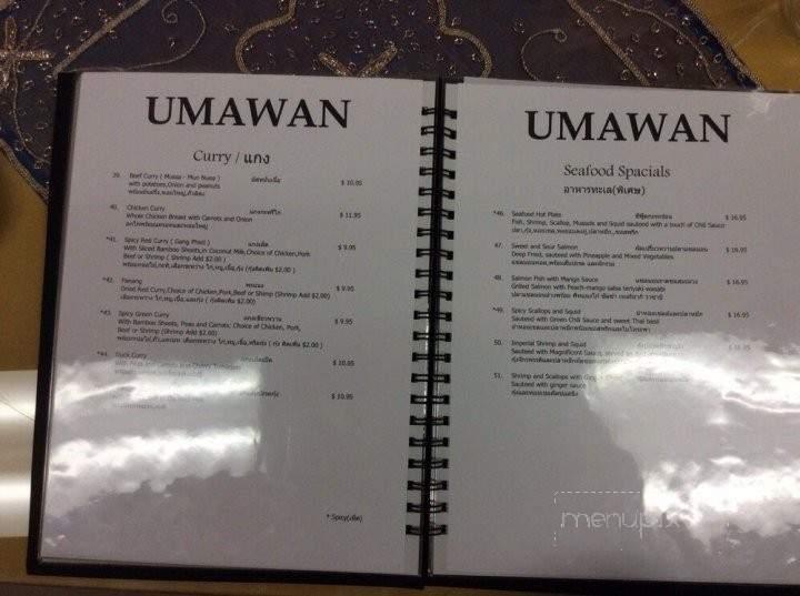 Uma Wan - Watsonville, CA menu_pic