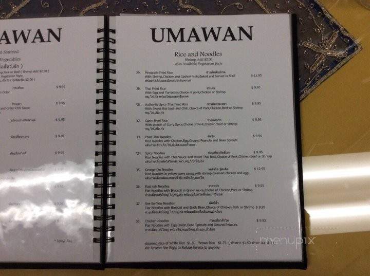 Uma Wan - Watsonville, CA menu_pic