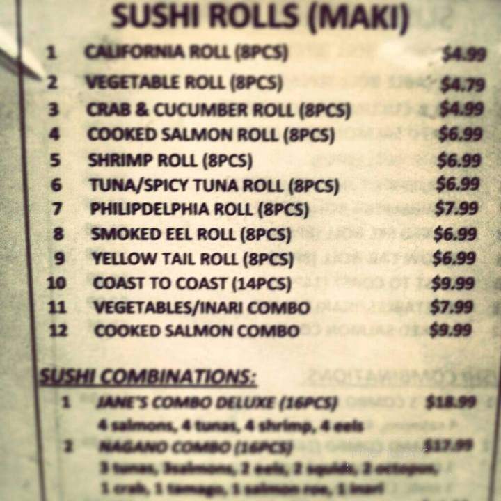 Wasabi Jane's Rice and Noodle Works - Central Valley, NY menu_pic