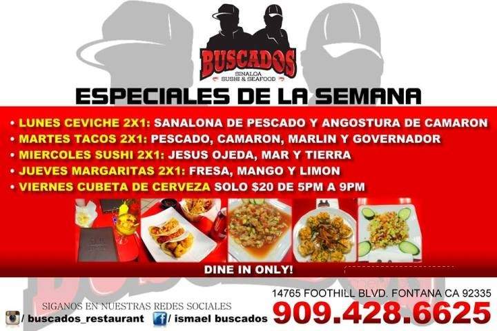 /250233489/Buscados-Sushi-and-Seafood-Menu-Fontana-CA - Fontana, CA