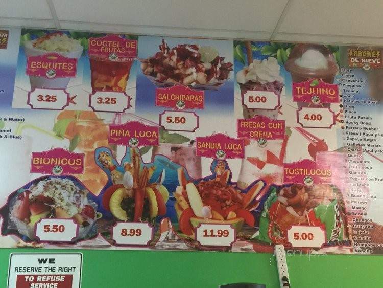 United Paleteria Y Neveria Restaurant - San Bernardino, CA menu_pic