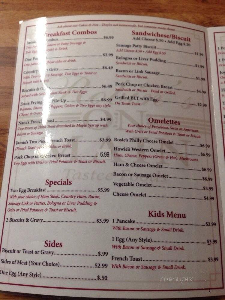 Robin's On Main - Hope Mills, NC menu_pic